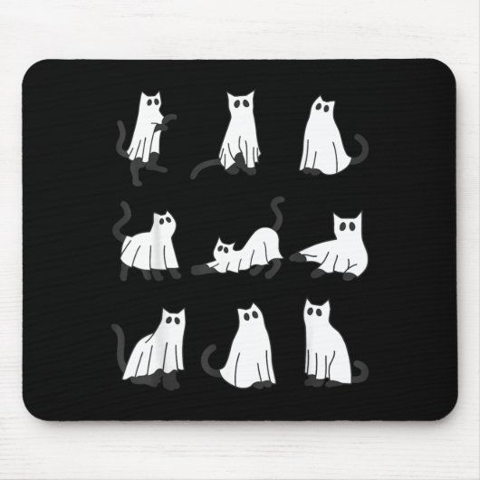 Süße Geistkatze Lustiges Halloween-Design Geistkat Mousepad (Vorne)