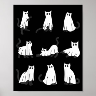 Süße Geistkatze Lustiges Halloween-Design Geistkat Poster