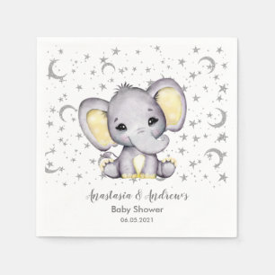 Süße gelbe Babyparty-Elefanten-Servietten Serviette