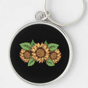 Süße gelbe Blumen Sonnenblumen Kunst Schlüsselanhänger