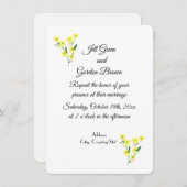 Süße gelbe Blüten Einladung (Vorne/Hinten)