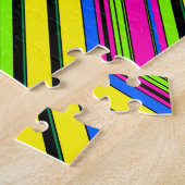 Süße gelbe bunte Streifen Puzzle (Seite)
