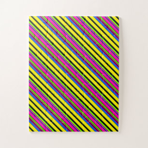 Süße gelbe bunte Streifen Puzzle
