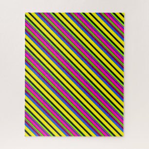 Süße gelbe bunte Streifen Puzzle