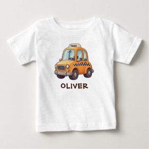 Süße gelbe Cartoon-Taxi Baby T-shirt
