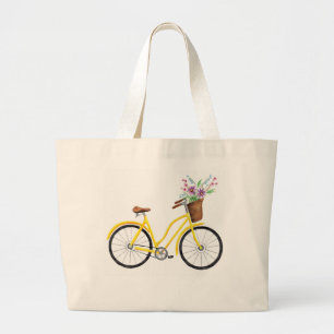 Süße gelbe Fahrrad-Tasche Jumbo Stoffbeutel