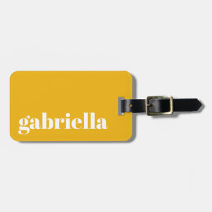 Süße gelbe fette Typografie personalisierter Name Gepäckanhänger