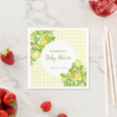 Süße gelbe Gingham-Babyshower-Serviette mit Zitron Serviette (Beispiel)