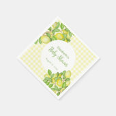 Süße gelbe Gingham-Babyshower-Serviette mit Zitron Serviette (Ecke)