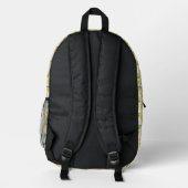 Süße gelbe Gingham-Daisy-Blumen-Rucksack Bedruckter Rucksack (Rückseite)