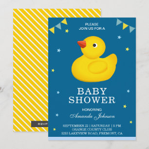 Süße gelbe Gummiente-Baby-Shower-Einladung Einladung