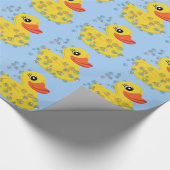 Süße gelbe Gummiente Geschenkpapier (Ecke)