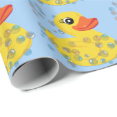 Süße gelbe Gummiente Geschenkpapier (Rolleneckpunkt)
