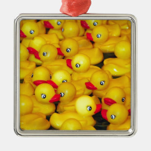Süße gelbe Gummienten Ornament Aus Metall