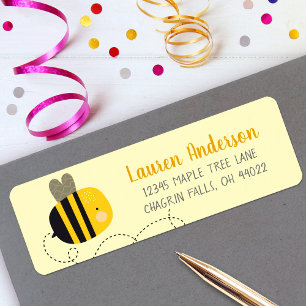 Süße Gelbe Honigbiene Kawaii Baby Shower Adresse