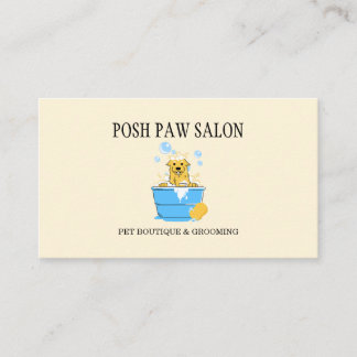 Süße gelbe Hundepflege-Boutique Pet QR-Code Visitenkarte