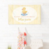 Süße gelbe Pastell-Entchen-Geburtstag Banner (Insitu)