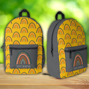 Süße gelbe Regenbogen-Jungen Bedruckter Rucksack