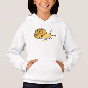 Süße gelbe Schnecke Cartoon-Illustration Hoodie