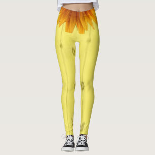 Süße gelbe Sonnenblumen-Leggings lang Leggings