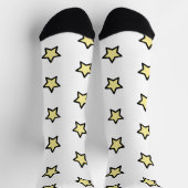 Süße gelbe Sterne mit schwarzer Umrandung Muster Socken (Oben)