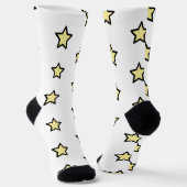 Süße gelbe Sterne mit schwarzer Umrandung Muster Socken (Gewinkelt)