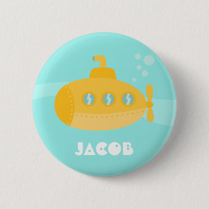 Süße gelbe U-Boot-Schiff-Taste Button