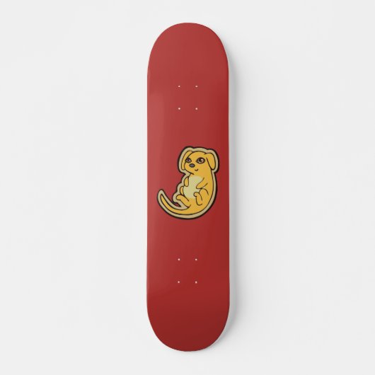 Süße gelbe und rote Welpenhunde Zeichnend Design Skateboard (Vorne)