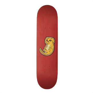 Süße gelbe und rote Welpenhunde Zeichnend Design Skateboard