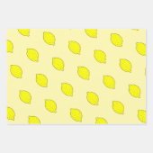 Süße gelbe Zitronen-Doodle-Eigenfarbe Geschenkpapier Set (Vorderseite 2)