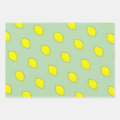 Süße gelbe Zitronen-Doodle-Eigenfarbe Geschenkpapier Set (Vorderseite)
