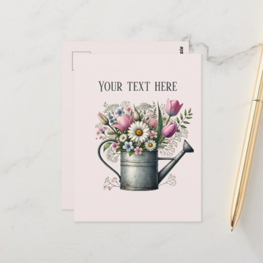 Süße gemischte Blumen anpassbar Postkarte (Vorderseite/Rückseite Beispiel)