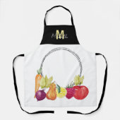 Süße Gemüse und Früchte mit Monogramm Schürze (Vorderseite)