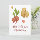 Süße Gemüse- zum Muttertag-  Feiertagskarte (Stehend Vorderseite)