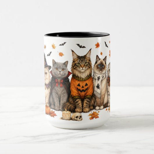 Süße/Gemütliche Halloween-Katze Tasse (Zentrum)