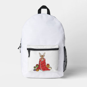 Süße gemütliche Weihnachts-Rentiere in Decke Lusti Bedruckter Rucksack