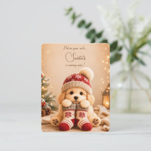 Süße gemütliche Weihnachtsgrüße-Hundekarte Einladung