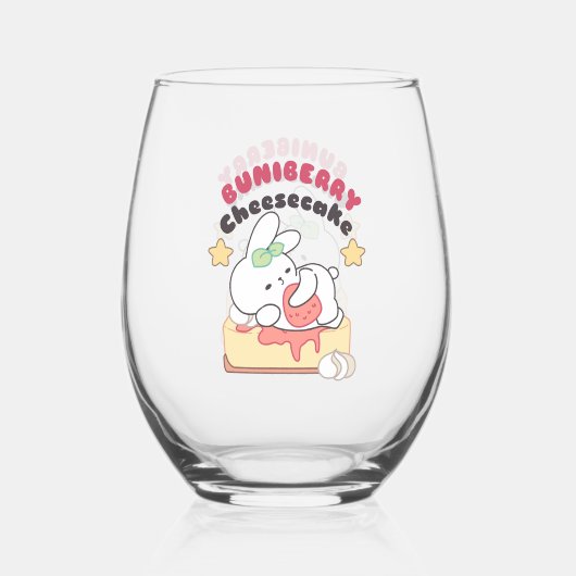 Süße Geniessen: Buniberry Cheesecake Delight Weinglas Ohne Stiel (Vorderseite)