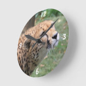 Süße Geparde mit ansprechenden Augen Runde Wanduhr (Winkel)