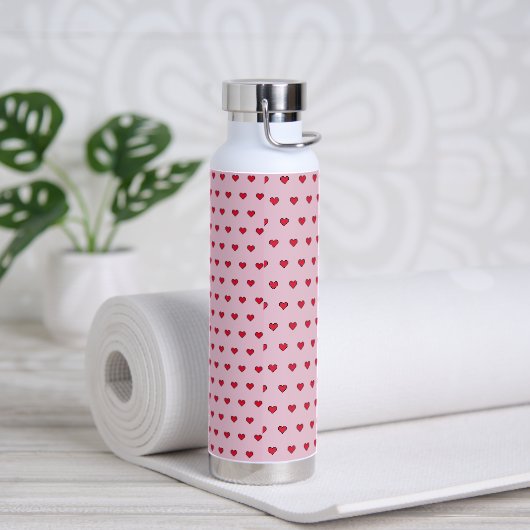 Süße, gepixelte Herzform  Trinkflasche (Yoga)