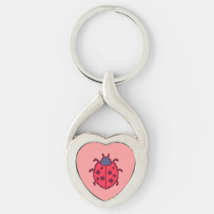 Süße gepixelte Marienkäfer-Insekt-Wurfkissen Schlüsselanhänger