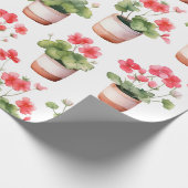 Süße Geranientöpfe Geschenkpapier (Ecke)