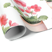 Süße Geranientöpfe Geschenkpapier (Rolleneckpunkt)