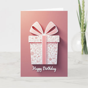 Süße Geschenkbox-Geburtstagskarte Karte
