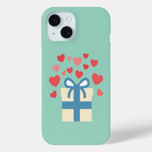 Süße Geschenkbox mit schwebenden Herzen der Liebe Case-Mate iPhone Hülle (Rückseite)
