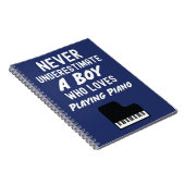 Süße Geschenke für Jungen Kinder Klavier in Marine Notizblock (Rechte Seite)