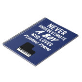 Süße Geschenke für Jungen Kinder Klavier in Marine Notizblock (Linke Seite)