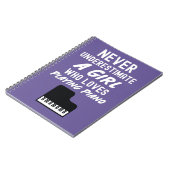 Süße Geschenke für Mädchen mit rosa Klavierspieler Notizblock (Linke Seite)