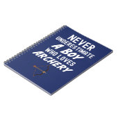 Süße Geschenke im marinen Blau zum Bogenschießen f Notizblock (Linke Seite)