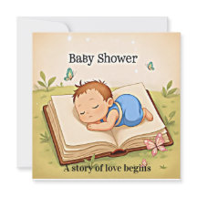Süße Geschichte Baby Shower Einladung – Gemütlich 